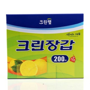 크린랩 크린장갑 일회용 위생 비닐장갑 200매, 1개