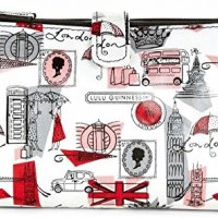 Lulu Guinness London Print Double Cosmetic Make-up Bag