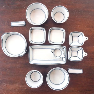 김석빈도자기 2인 식기세트 ver 2 - 예쁜 명품 신혼부부그릇 집들이 선물 코발트블루라인