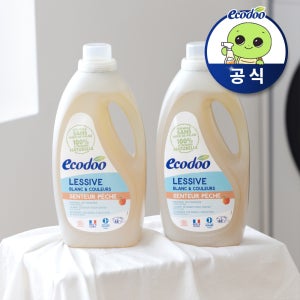 에코두 고농축 중성 세탁세제 대용량 액체 2L, 피치, 2개