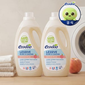 에코두 고농축 중성 세탁세제 대용량 액체 2L, 피치, 2개