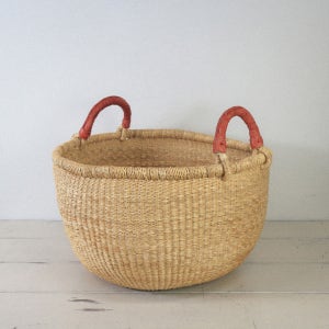 정리수납 공정무역 볼가바구니 내추럴 L 양손잡이