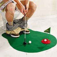 Linyuan Deft Design Potty Putter Toilet Time Mini Golf Game Novelty Gag Gift Toy Mat Set