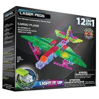 Laser Pegs 12-in-1 Cargo Plane Construction Set