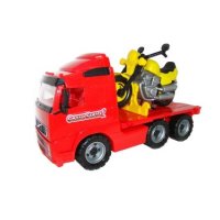 Wader Platform Truck Toy with Racing Motorbike