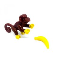LEGO Brown Monkey Animal With Banana Minifigure Sets 6242 6243 6299 10218