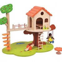 Lelin Wooden Wood Childrens Kids Pretend Play Dolls Tree House