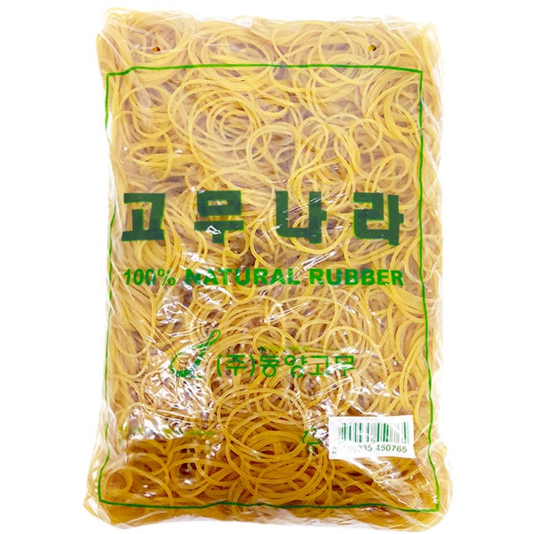 고무나라 1KG 노란 고무줄 대용량 두꺼운 굵은 넓은 노랑 고무밴드 70x1.3