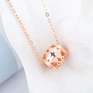 14K 18K 러브버킷 목걸이 원통 클로버 펜던트