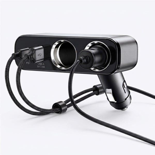 차량용 멀티소켓 멀티시거잭 고속충전 퀵차지 12v/24v 1PD&1USB 시거2구 접이식