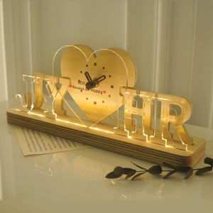 레이문 무소음 이니셜 조명 시계 무드등 기념일 집들이 선물