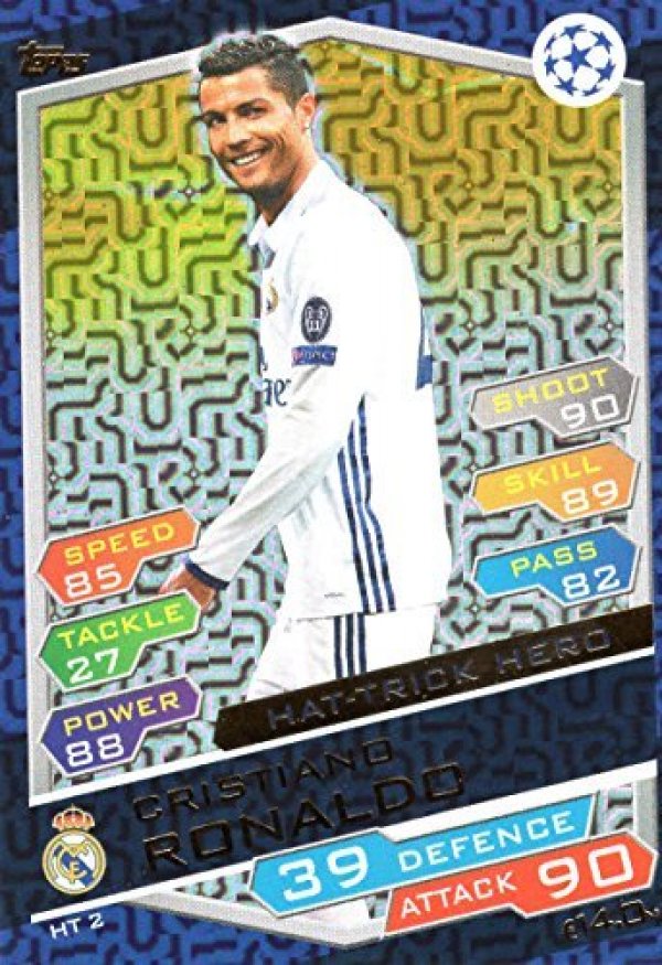 2016/17 MATCH ATTAX CHAMPIONS LEAGUE CRISTIANO RONALDO HAT-TRICK HERO CARD REAL MADRID