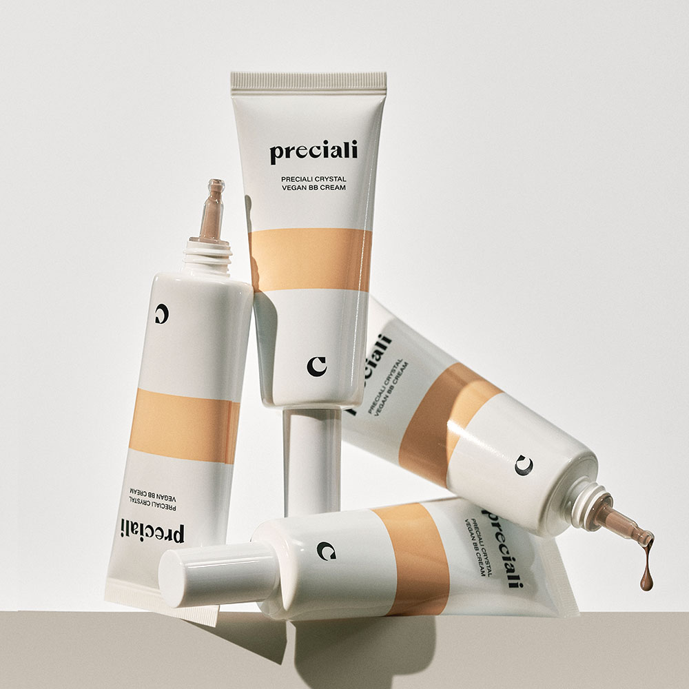 프리셜리 크리스탈 비건 비비크림 40ml 글로우 피팅 메이크업 +10ml 미니사이즈