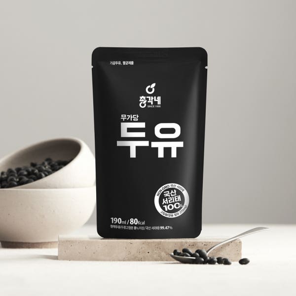총각네 NON-GMO 무가당 두유 국산콩 검은콩 서리태 맷돌 콩물 40포 고단백 임산부