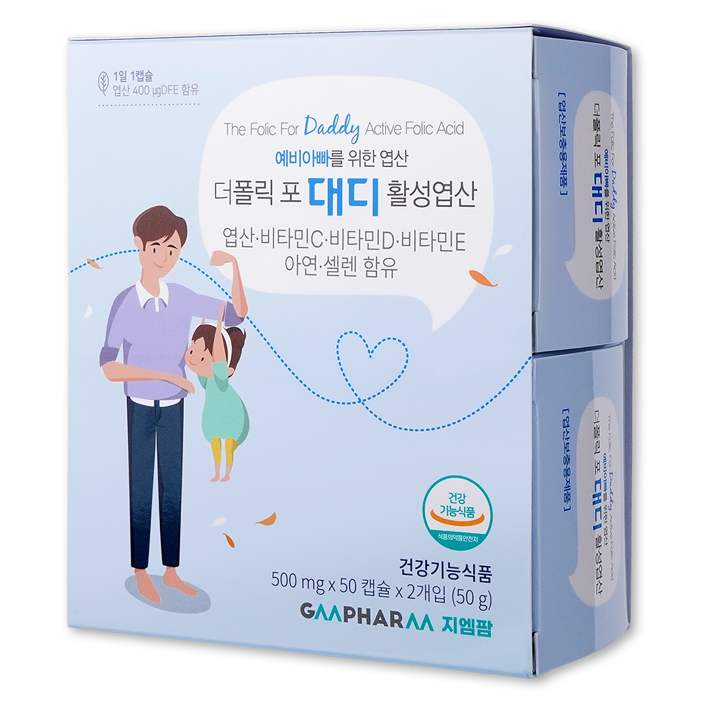 <b>더폴릭포대디</b> 4세대 활성 엽산 400 남자 임신 준비 영양제 활성형 100캡슐, 1개