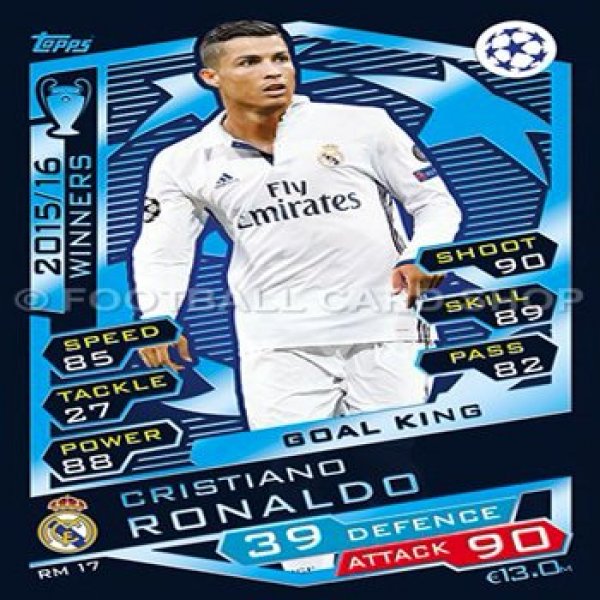 2016/17 MATCH ATTAX CHAMPIONS LEAGUE REAL MADRID CRISTIANO RONALDO BASE CARD (RM17)
