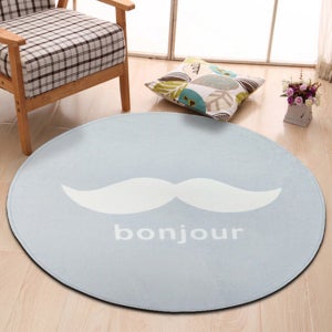 봉주르 콧수염 원형러그 미니러그 러그매트 러그카페트