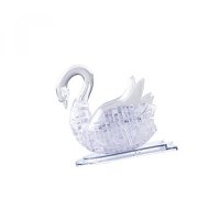 3D Crystal Puzzle Jigsaw DIY Swan Model Blocks Toy - Transparent