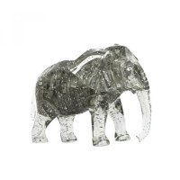 MagiDeal 3D Crystal Puzzle Jigsaw DIY Elephant Model Blocks Office Desk Toy Gray