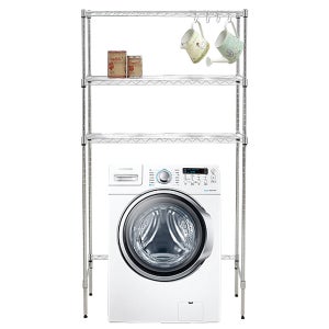 국산 25파이 크롬 세탁기 김치냉장고 선반 750x350 2단 (높이 1800)