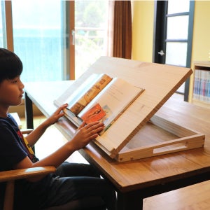 각도조절 보조책상 튼튼한 원목 독서대 대형사이즈 이동형 접이식책상 무도색