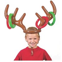 Fancyus Christmas Inflatable Antler Hat Ring Toss Party Game