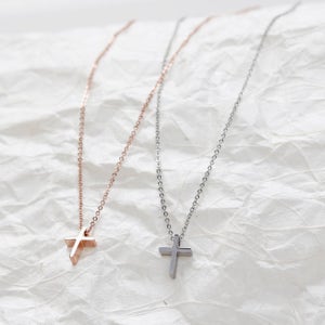 써지컬스틸 심플한십자가 목걸이 (2color)