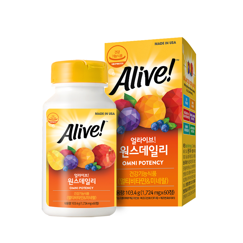 얼라이브 멀티비타민 <b>남성</b> 여성 종합 영양제 비타민