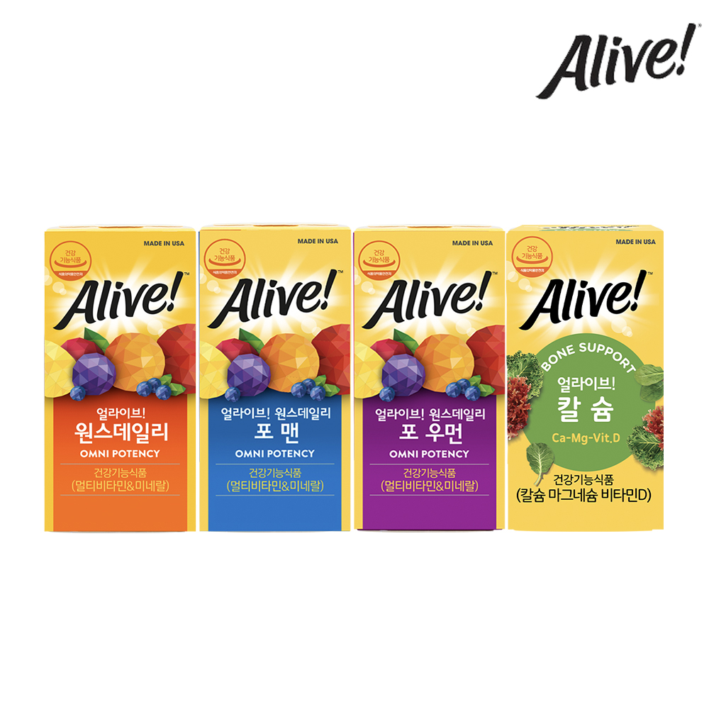 얼라이브 원스데일리 멀티비타민 60정 (포맨, 포우먼, 멀티, 칼마디) 중 택 1