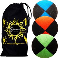 3x Pro Thud Juggling Balls - Deluxe (SUEDE) Professional Juggling Ball Set of 3 + Fabric Travel Bag