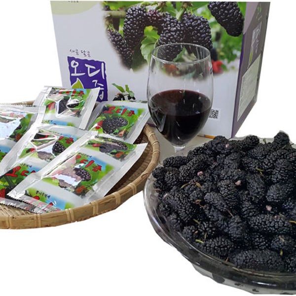 26년 수확 국내산 오디 100% 저온착즙 오디즙 원액 100mL 50포 효능