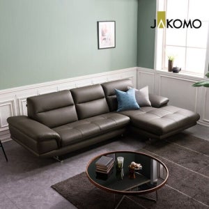 자코모 브로스 4인 카우치형 슈렁큰 천연면피 소가죽 소파 TV상품