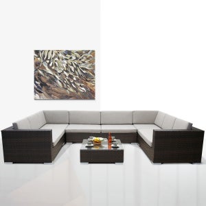 루브르 소파세트 야외 테라스 라탄 쇼파 야외용 테이블 의자 세트