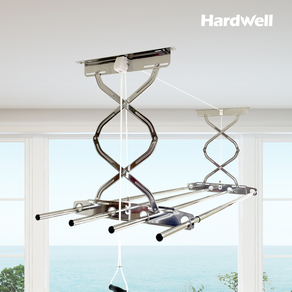 하드웰 천장 베란다 빨래건조대 올스테인리스 슬라이드 표준형 빨래걸이 건조봉 설치