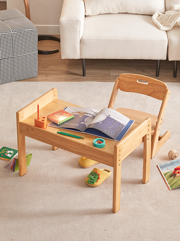 야마토야 부오노3 책상의자세트 원목 유아 아기 높이조절 테이블 의자 (+쿠션)