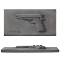 UHPC GUN_M1911A1 타일/총모양 디자인 타일/노출 콘크리트 3D 타일/콘크리트 디자인 타일/아트월 시공