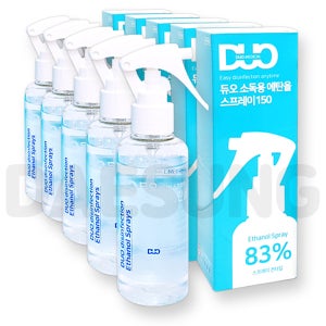 듀오 소독용 에탄올 83% 스프레이 150ml (5개) 뿌리는 생활 상처 살균 손소독제