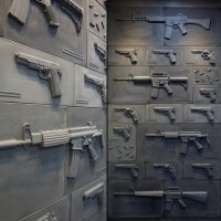 UHPC GUN MAGNUM 타일 총모양 디자인 타일 노출 콘크리트 3D 타일 콘크리트 디자인 타일 아트월 시공