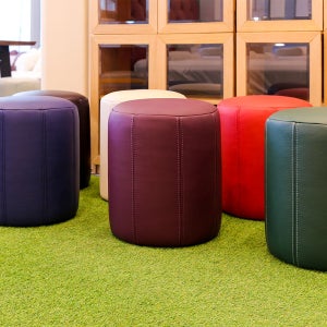 천연가죽 원형스툴