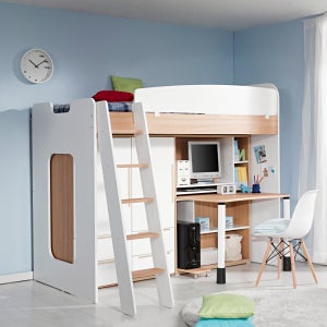 동서가구 컨셉트MU-E111사다리 벙커침대 정면책상 옷장2세트 DF903050
