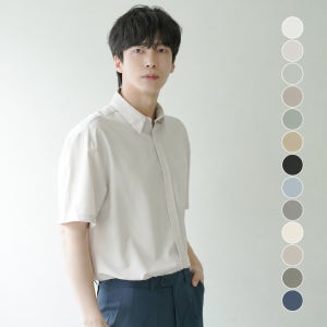남자 여름 스판 세미오버핏 반팔 셔츠 13컬러 / 빅사이즈 ~125까지 남방 남성 상의