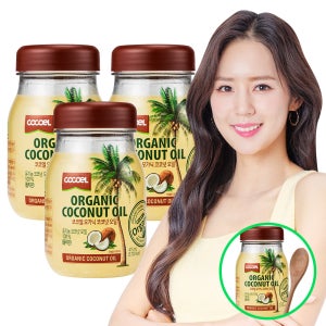 [3+1] 코코엘 유기농 무향 코코넛오일 415ml 3병 쿠킹 요리용
