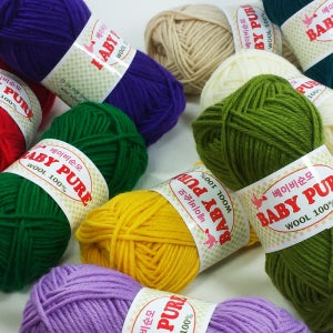 베이비순모 100% 울실 세일러 슬리퍼 뜨개실 모자 목도리 조끼 털실 겨울 굵은 손뜨개질