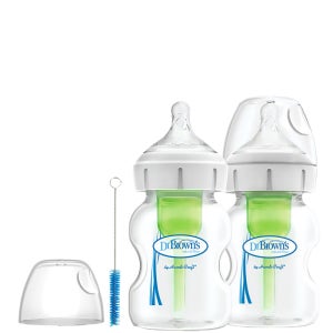 forBaby 닥터브라운 / 유리베이직 젖병 와이드넥 150ml 트윈팩, 1단계꼭지 포함