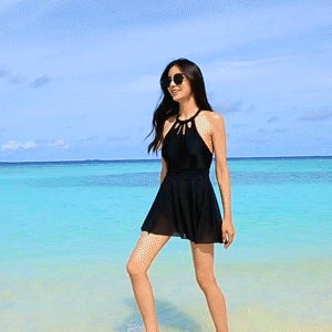 러브 시그널 원피스 비키니,여성수영복 7일간의 휴가