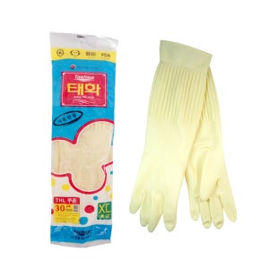 태화 고무장갑 식품 업소 주방 가정 1박스(뉴특대는 프리사이즈로표기) XL(특대형), 아이보리, 100개