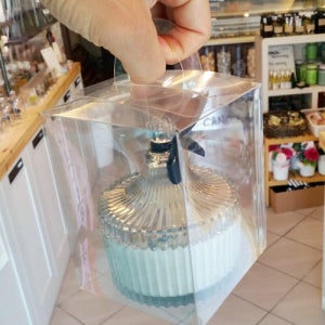 메리고라운드 투명상자 250ml용 50개 / PET PVC 손잡이 사각케이스