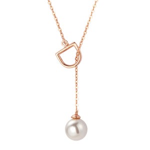 14k 센서빌D 토글 체인 스와진주 롱 목걸이