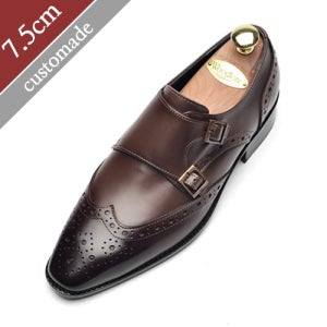 8.5cm 키높이 브로그 윙팁 몽크스트랩(EL0118BR)