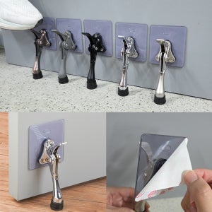 현관문 방문 도어스토퍼 고정 말발굽 무타공 접착 원터치 말굽 소